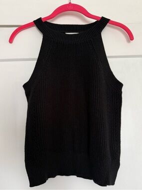 Mine Black Knit Cropped Top
